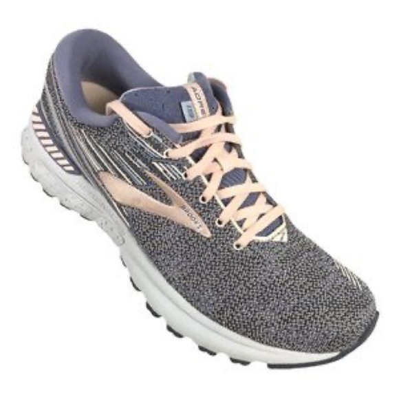 Brooks Adrenaline GTS 19 Grey/Peach women’s running shoes, size 11, GUC - Picture 1 of 8